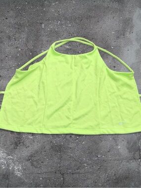 nike neon green strappy top size M pilates workout clean girl y2k